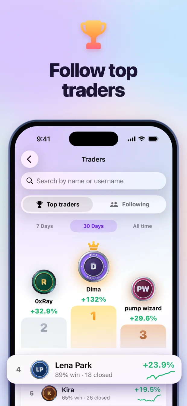 Follow top traders
